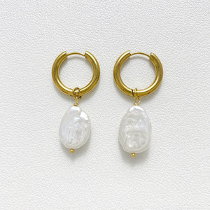 Pendientes Colgantes Minimalistas <span class=keywords><strong>de</strong></span> Perlas Barrocas Naturales <span class=keywords><strong>de</strong></span> Agua Dulce con <span class=keywords><strong>Aro</strong></span> Dorado, Joyería <span class=keywords><strong>de</strong></span> Boda, Regalo para Dama <span class=keywords><strong>de</strong></span> Honor - Product Image 5