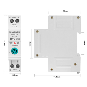 WCB1-T-63/WCB1-J-63/WCB1-JT-63 Tuya 1P+N 63A Relé Temporizador Medidor de Energía kWh Protector de Sobretensión Interruptor de Control Remoto E347 - Product Image 6