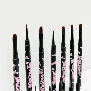 New Hot Sale Double Head Nail Art <b>Brush</b> Nail Art Nail <b>Brush</b> High Quality Metal Pen Holder <b>Round</b> Head Pull Wire Pen - Product Image 4