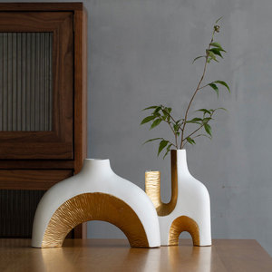 <span class=keywords><strong>Vase</strong></span> à fleurs irrégulier Redeco, <span class=keywords><strong>vase</strong></span> <span class=keywords><strong>blanc</strong></span> en céramique et porcelaine, décoration d'intérieur - Product Image 4