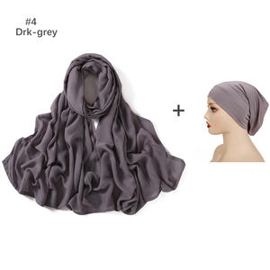 Wholesale Wide Brimmed Rayon Luxury <b>Jersey</b> Cotton <b>Hijab</b> Headscarf Large Size Elastic Four Seasons Custom Color - Product Image 3