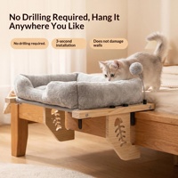 Lit pour chat en bois massif, hamac suspendu pour balcon ou fenêtre, pour bronzer, étagère de fenêtre réglable pour chat, OEM ODM personnalisé
