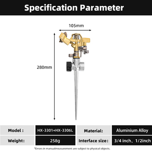 360 derajat pertanian air irigasi dampak sprinkler dengan logam lonjakan - Product Image 2