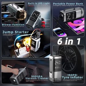 3in1 công suất cao 12V 24V pin lithium 8000mAh xe nhảy khởi động không dây ngân hàng điện lốp Inflator máy bơm không khí Pin nhảy khởi động - Product Image 2