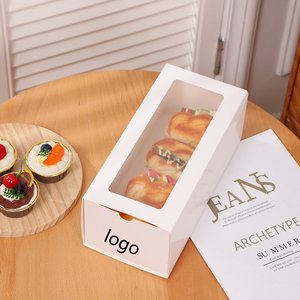 Scatola di biscotti per pasticceria con logo personalizzato singolo Gourmet Bio-degradabile alla moda scatola di biscotti di carta con finestra - Product Image 2