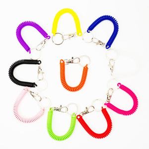 Mutil-Color Spring Coiled Plastic Bungee Keychain Lanyard Elastic <b>Key</b> Tag Holder EVA and Zinc Alloy Spiral Cord TPU Lanyard - Product Image 5