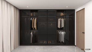 Camminata moderna nell'armadio in pannelli di particelle ad angolo camera da letto armadio modulare in vetro <span class=keywords><strong>Almira</strong></span> armadio con toletta Design - Product Image 5