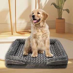 Lit pour chat et <span class=keywords><strong>chien</strong></span> en peluche durable et résistant aux morsures, à motif de roses, matelas pour animaux de compagnie tout-saison pour cages à chiens - Product Image 3