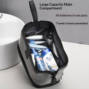 Neceser de Viaje para Hombre, Bolsa de Aseo Impermeable de Doble Capa, Bolsa Organizadora de Cosméticos Portátil para Viajes de Negocios, Campamentos al Aire Libre - Product Image 2