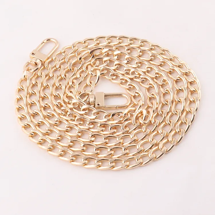 factory wholesale high quality fashion light gold color metal bag chain for bag accessories