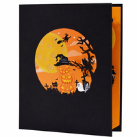 Nouvelle carte pop-up 3D Halloween 2026, citrouille effrayante découpée au laser, carte de vœux artisanale pour enfants, amis et famille