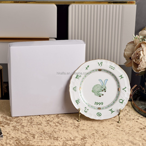 2026 Luxurious 12-Zodiac Pattern American Style Eco-Friendly Bone China <b>Dinner</b> Plate Gift for Birthday New Year - Product Image 4