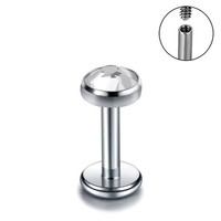Piercing de nez tendance ASTM F136, pierres en zircon 5A, forme de cœur, sertissage à griffes, boucles d'oreilles unisexes, filetage interne, labret, clous pour les lèvres, oreilles