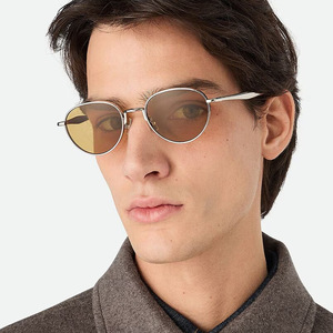Lunettes de soleil rondes en métal avec logo personnalisé, style vintage 2026, pour hommes et femmes, punk, verres dégradés UV400 - Product Image 1