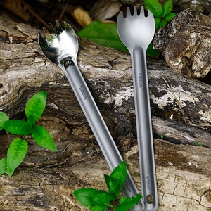 Long Manche Titane Spork Léger de Camping Polyvalent Ustensile - Product Image 5