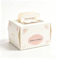 Boîte à gâteau carrée haut de gamme avec fenêtre transparente, finition mate, logo personnalisé, 4/6 pouces, pour pâtisserie, pâtisserie maison, produits de dessert