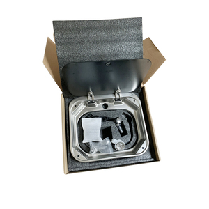 Accesorios para Autocaravanas HWHongRV, Fregadero <span class=keywords><strong>de</strong></span> Acero Inoxidable para Autocaravana, Tapa <span class=keywords><strong>de</strong></span> Vidrio, Fregadero Plegable para Barco, Grifo Integrado, Guangdong - Product Image 3