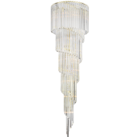 Lustre moderne de luxe ZhongYi pour escalier, luminaire élégant à LED avec tubes transparents en cristal, lampe de salon 3500K blanc chaud 360°