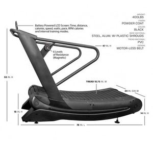 Caminadora Curva Comercial para Gimnasio en Casa con Pantalla LED, Accionamiento Mecánico, Construcción de Acero, Monitoreo Inalámbrico de Frecuencia Cardíaca - Product Image 3