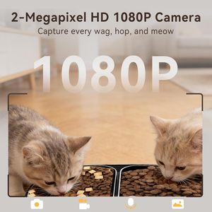 Dispensador de Comida para Perros de 8L con Temporizador, Alimentador Automático Inteligente para Mascotas con WiFi 5G, Cámara HD de 1080P, 2 Tazones, Audio Bidireccional, Control por Aplicación - Product Image 2