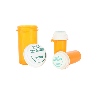 ผู้ผลิตขวดพลาสติกสีเหลืองอำพันสำหรับยาตามใบสั่งแพทย์  บรรจุภัณฑ์สำหรับร้านขายยา  ขวดป้องกันเด็กเปิดได้  ฝาปิดแบบกลับด้านได้  ขวดใส่ยาเม็ด - Product Image 5