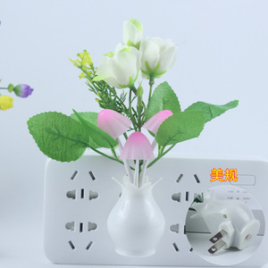 Veilleuse LED à capteur de crépuscule 0.5W Lampe à économie d'énergie Rose <span class=keywords><strong>Fleur</strong></span> Champignon <span class=keywords><strong>Design</strong></span> Minimaliste Style Plug-in pour Chambre à coucher - Product Image 5