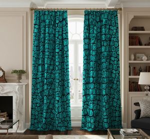 Premium Crocodile Skin Texture Window <b>Curtains</b> Dense Floral Pattern 70% Light Blocking Fabric Drapes <b>for</b> Living Room Bedroom - Product Image 3