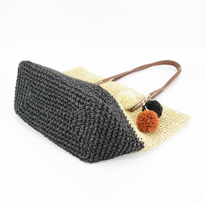 Bolso de mano de playa con cuentas de madera Retro para mujer, bolso de hombro abierto de verano grande, Correa OEM importado, tejido de paja, tendencia de moda para niñas - Product Image 5