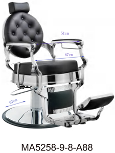 Barber Chair, Heavy Duty Hydraulic Salon Chair, Recline Salon Chair - Black seat and Silvery <b>Frame</b> - Product Image 2