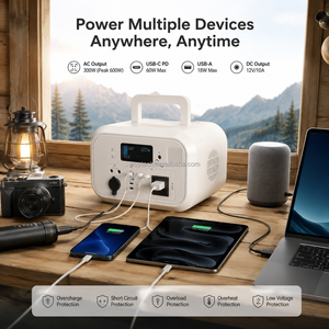 Portable 600W Portable Charging Power Station with Pure Sine Wave Solar Power Station with LCD Display Screen - Product Image 4