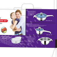 Ensemble de 100 Pièces de Batteries de Cuisine Haut de Gamme en Acier Inoxydable Antiadhésives pour Induction avec Couvercles en Verre