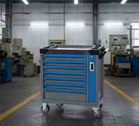 Gabinete de Herramientas con Siete Cajones con Cerradura, Azul, 310 Piezas, de Acero y Hierro, para Almacenamiento en Taller y Garaje, Compatible con OEM y OBM