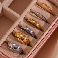 Bagues en acier inoxydable plaqué or 18 carats, bijoux pour femmes, bagues de mode basiques