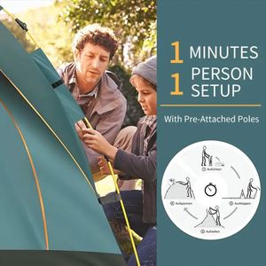 Tente de camping instantanée pop-up automatique ultralégère en tissu pour l'extérieur, facile à monter - Product Image 4