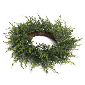 थोक शादी घर की सजावट के लिए हरी घास अंगूठी कृत्रिम प्लास्टिक पुष्पांजलि शादी की सजावट - Product Image 2