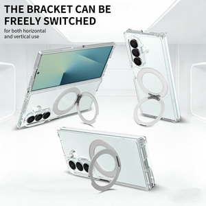 Étui de téléphone portable magnétique antichoc à haute transparence pour Samsung Z Fold 8 avec support rotatif, protection anti-rayures, logo personnalisé - Product Image 5