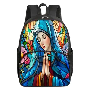 <span class=keywords><strong>Sac</strong></span> à <span class=keywords><strong>dos</strong></span> scolaire tendance avec impression de la Vierge <span class=keywords><strong>Marie</strong></span> pour garçons/filles, imperméable, design de dessin animé 3D, bandoulière arquée, meilleur cadeau pour - Product Image 1
