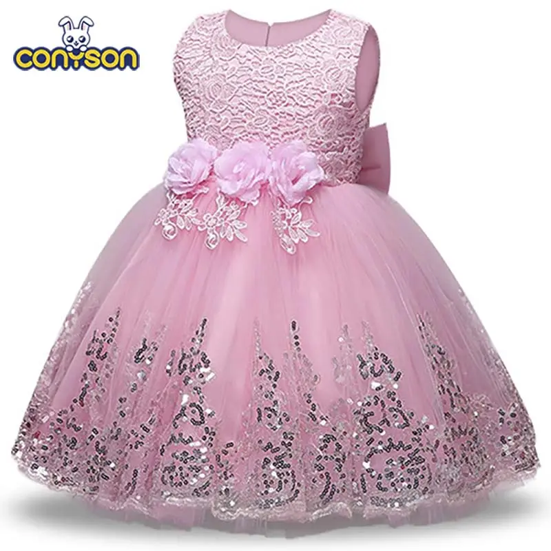 Vêtements de style européen pour enfants, robe de mariée pour filles, robes tutu de fête d'anniversaire pour enfants, robes sans manches pour filles