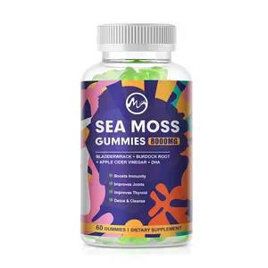 Private Label OEM 60pc Vegan Schlaf Essbare Gesundheit Kollagen Ergänzung Sea Moss Gummies Bio Gummibärchen