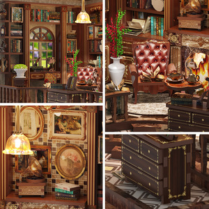 ชุดประกอบบ้านไม้จำลอง Shinetsu DIY รุ่น Left Bank Study พร้อมไฟ LED สำหรับวัยรุ่น - Product Image 3