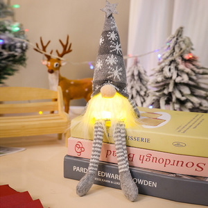 Decoraciones Navideñas, Muñeco sin Rostro con Gorro Tejido, Anciano del Bosque con Patas Largas, Decoración para Escenas Navideñas - Product Image 6