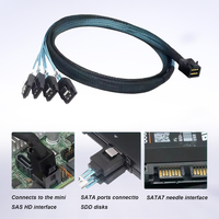 Cable Interno de Alta Calidad al por Mayor, Mini SAS SFF-8643 a 4 SATA de 7 Pines para Disco Duro, 6Gbps, Servidor de Datos, RAID
