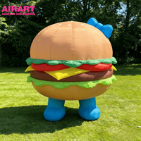 Ballon alimentaire gonflable en forme de hamburger pour la décoration de scène, hamburger gonflable pour les nouveautés de fête