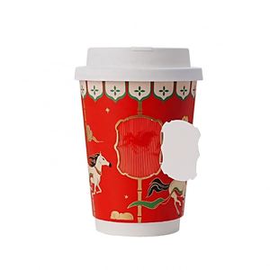 Vaso de Papel Biodegradable de Doble Pared con Logotipo Personalizado, Giratorio y Desgarrable, para Café Caliente - Product Image 3