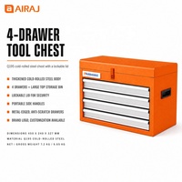 Coffre à outils métallique portable Airaj à quatre tiroirs avec couvercle verrouillable en acier Q195 pour les garages de réparation automobile