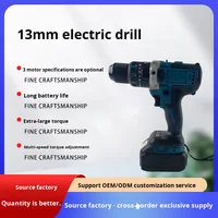 Perceuse sans fil rechargeable avec batterie au lithium de 13 mm, moteur sans balais, 2 fonctions, vitesse variable, couple de 80 Nm, 600 W, 5 kg