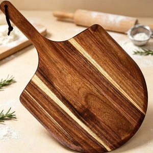 Planche à pâté en bois <span class=keywords><strong>d</strong></span>'acacia avec poignée et trou <span class=keywords><strong>de</strong></span> suspension, pelle à pizza en bois, plateau <span class=keywords><strong>de</strong></span> service pour <span class=keywords><strong>charcuterie</strong></span>, pain, fromage et fruits - Product Image 4
