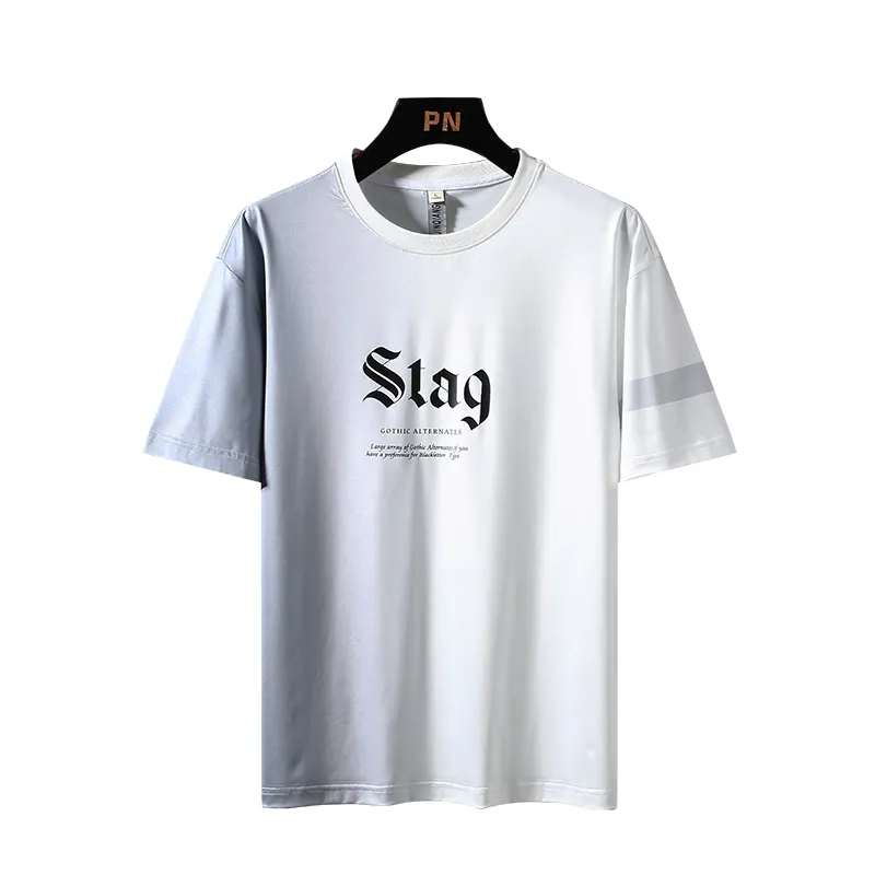 T-Shirt col rond pour homme, estival, à la mode, avec lettres imprimées