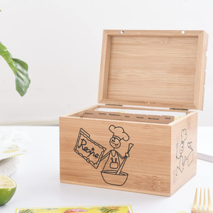 2022 Bamboo Wood <strong>Recipe</strong> Holder Storage <strong>Recipe</strong> <strong>Box</strong> for 6x4 Inch <strong>Recipe</strong> <strong>Cards</strong> Organizer - Product Image 2