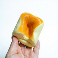 Bestseller Jouet Squishy Unisexe en PU à Rebond Lent, Réaliste, en Forme de Pain Hawaïen Carré, à Presser